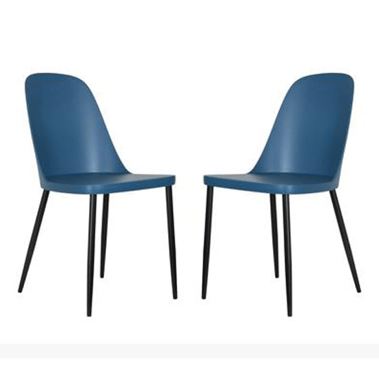 Aspen Duo Blue Plastic Dining Chairs In Pair