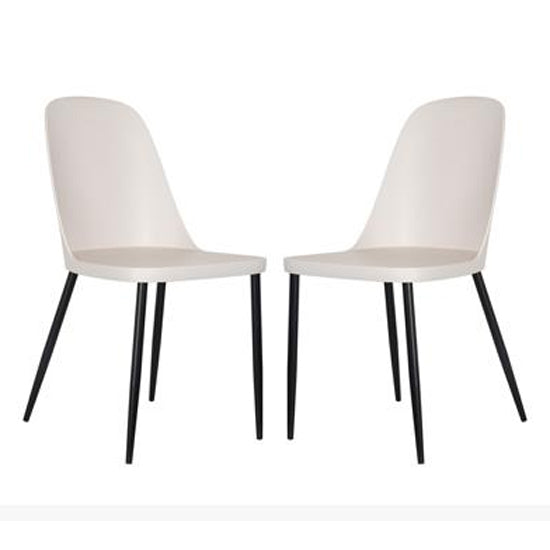 Aspen Duo Calico Plastic Dining Chairs In Pair