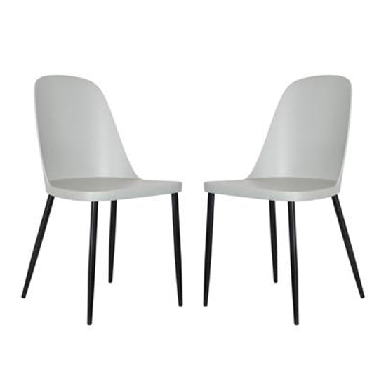 Aspen Duo Light Grey Plastic Dining Chairs In Pair