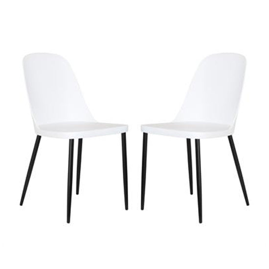 Aspen Duo White Plastic Dining Chairs In Pair