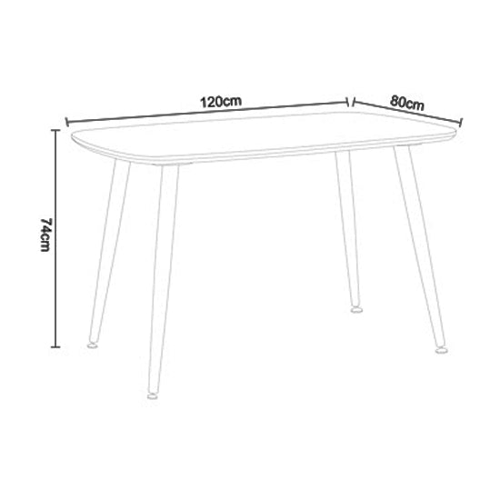 Aspen Rectangular Wooden Dining Table In White