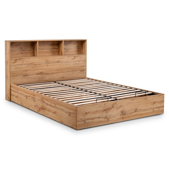 Bali Wooden Ottoman Single Bed With Gas Lift Up System In Light Oak