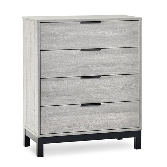 Bali Wooden Chest Of 4 Drawers In Grey Oak