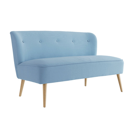 Beau House Weave Fabric 2 Seater Sofa In Cornflower Blue