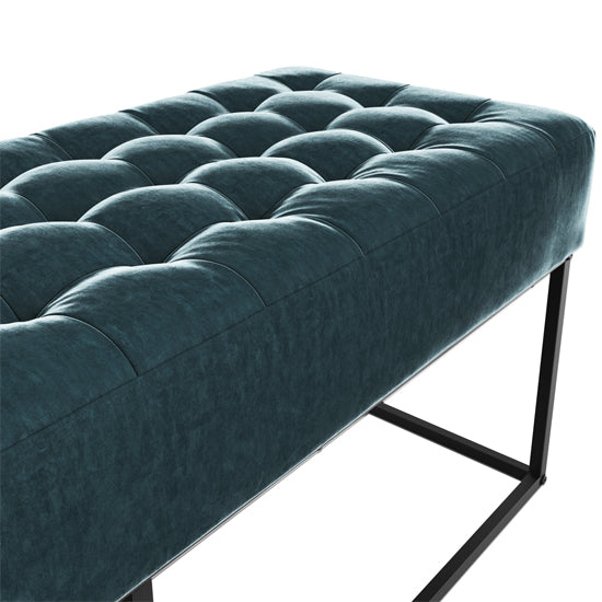 Boden Chenille Fabric Seating Bench in Yale Blue