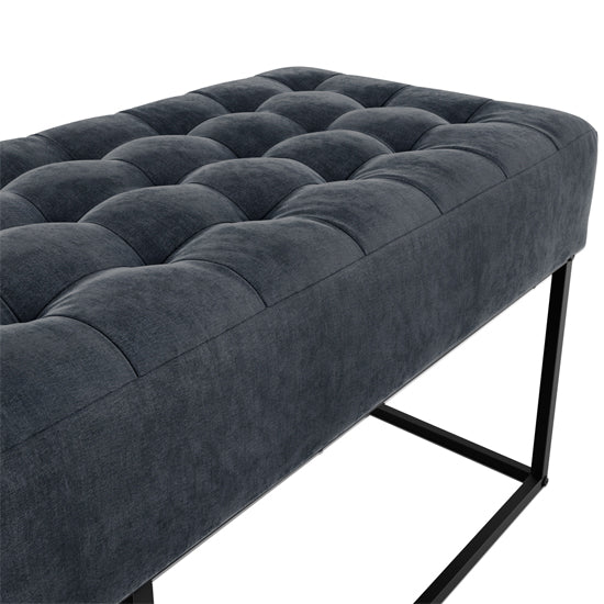 Boden Chenille Fabric Seating Bench in Steel Grey