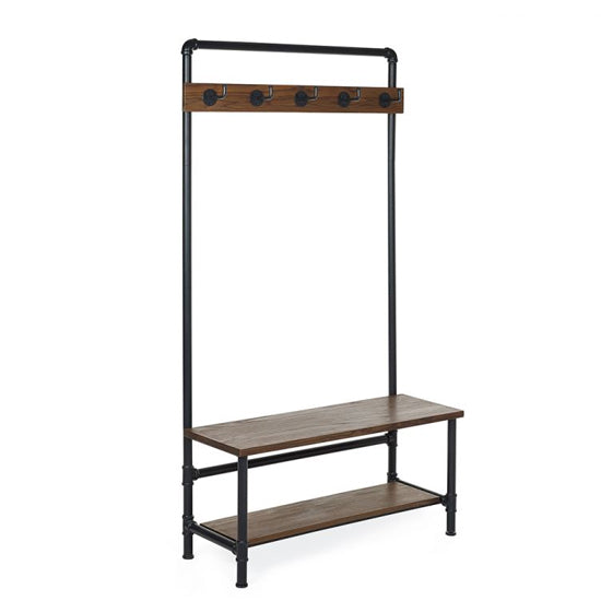 Boston Wooden Hallway Stand With Seating Bench In Walnut