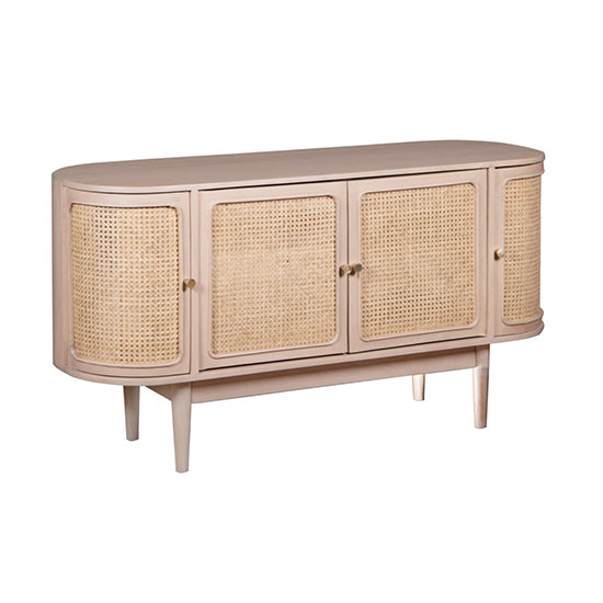 Valencia Cane & Mango Wood Sideboard With 4 Doors In Natural