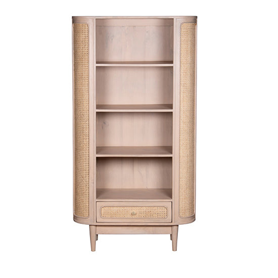 Valencia Cane & Mango Wood Bookcase In Natural