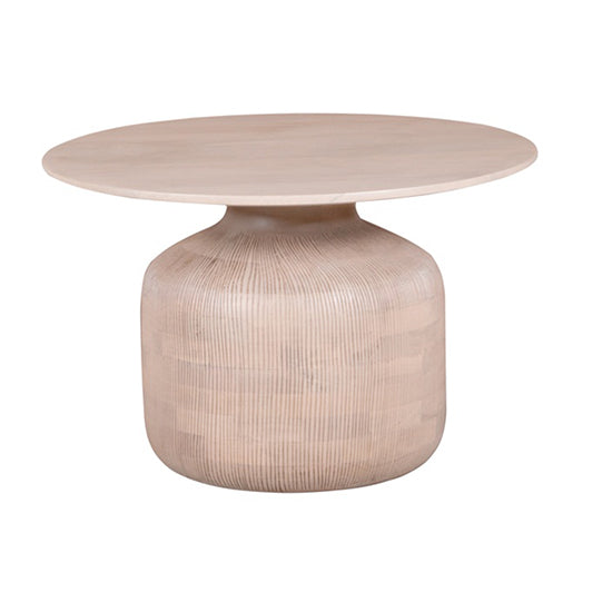 Valencia Cane & Mango Wood Round Coffee Table In Natural