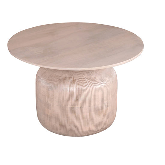 Valencia Cane & Mango Wood Round Coffee Table In Natural