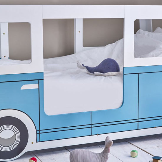 Campervan Wooden Children Bed In Light Blue