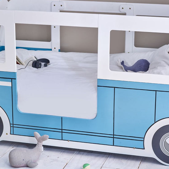 Campervan Wooden Children Bed In Light Blue