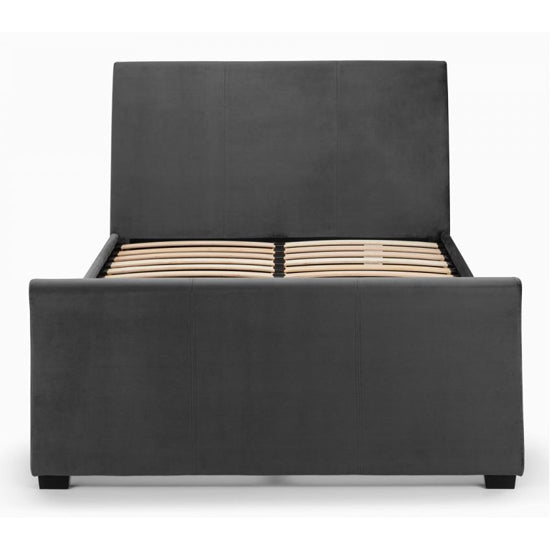 Capri Velvet Super King Size Bed With Drawers In Dark Grey