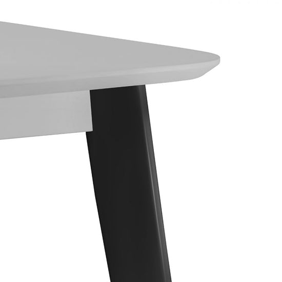 Casa Rectangular Wooden Dining Table In Grey With Black Legs