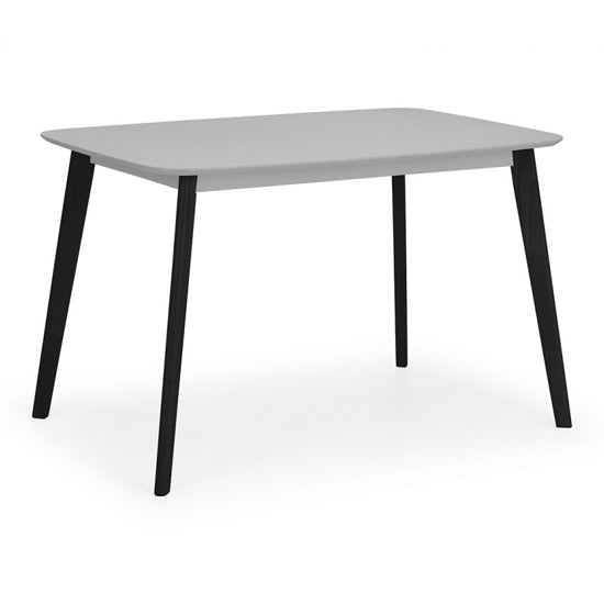 Casa Rectangular Wooden Dining Table In Grey With Black Legs