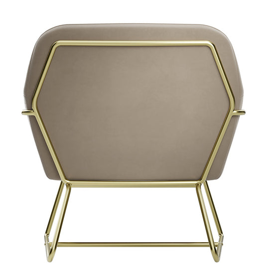 Charles Velvet Armchair In Beige With Brushed Gold Legs