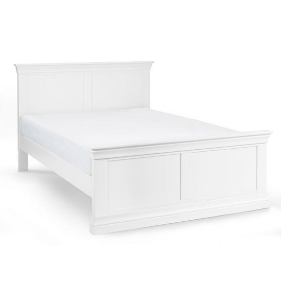 Clermont Wooden Double Bed In Surf White