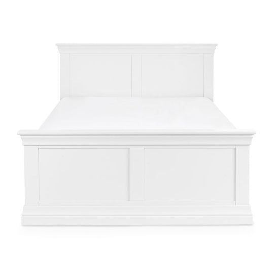 Clermont Wooden Double Bed In Surf White