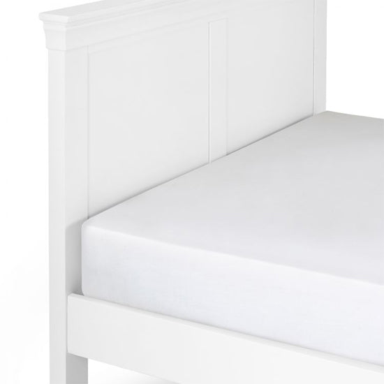 Clermont Wooden Double Bed In Surf White