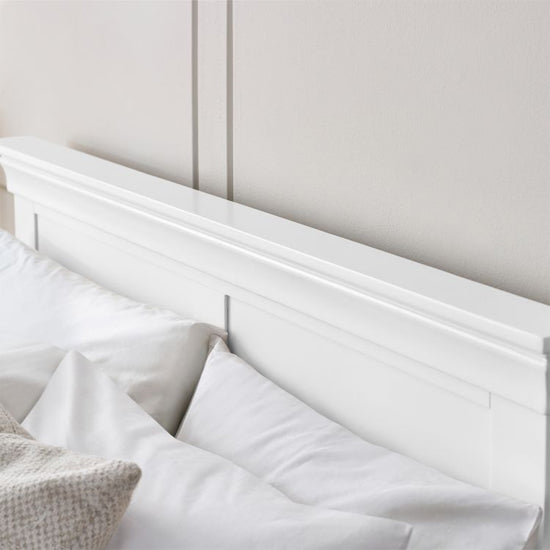 Clermont Wooden Double Bed In Surf White