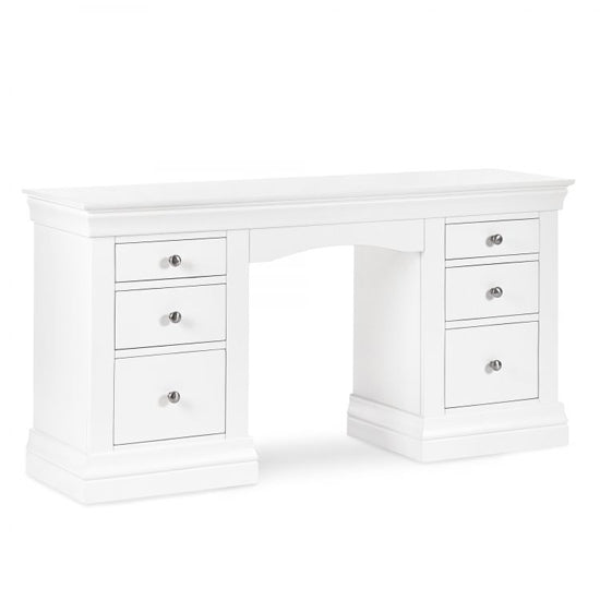 Clermont Dressing Table With 6 Drawers In Surf White