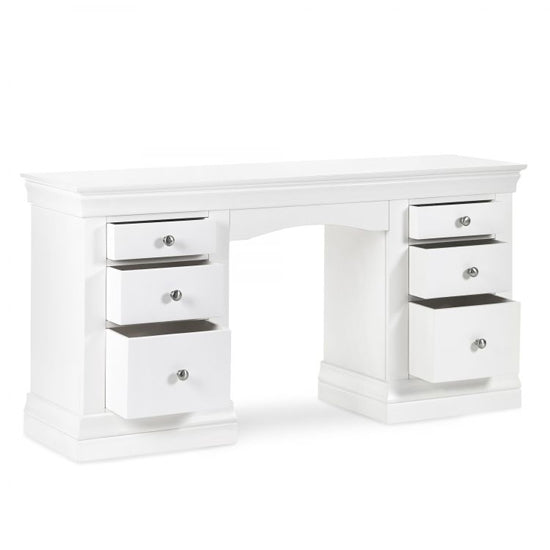 Clermont Dressing Table With 6 Drawers In Surf White