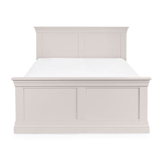 Clermont Wooden Double Bed In Light Grey