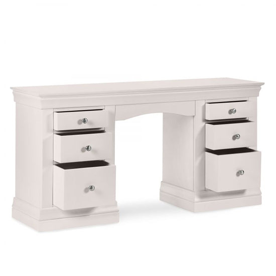 Clermont Dressing Table With 6 Drawers In Light Grey