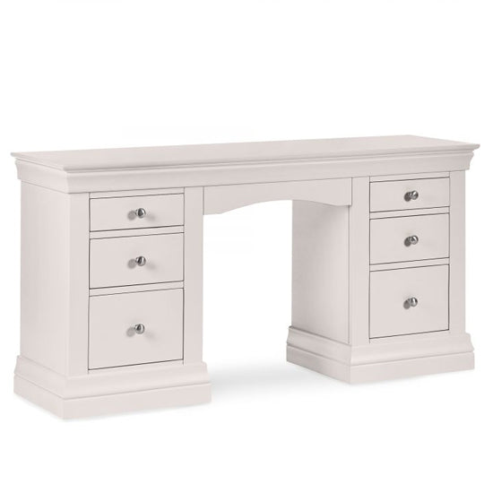 Clermont Dressing Table With 6 Drawers In Light Grey