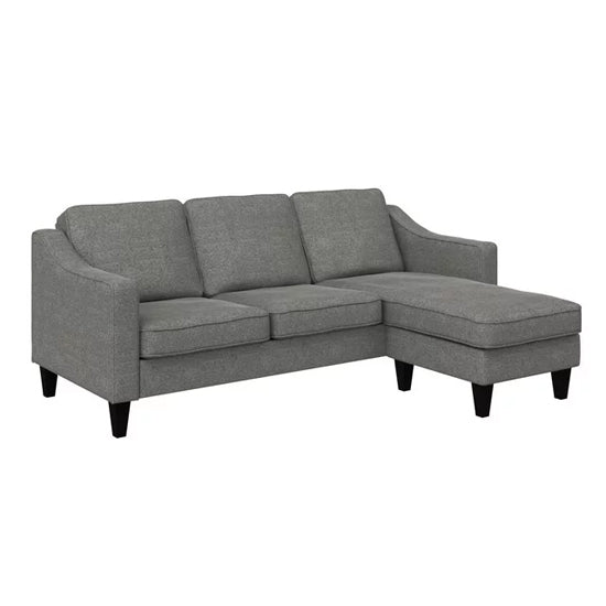 Brighton Linen Fabric Sectional 3 Seater Sofa In Grey