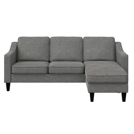 Brighton Linen Fabric Sectional 3 Seater Sofa In Grey