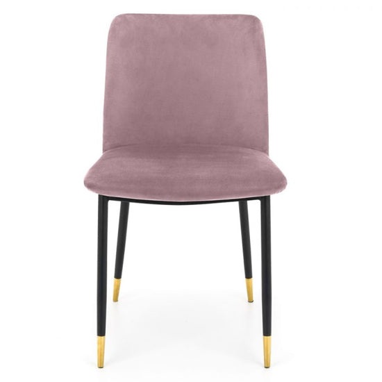 Delaunay Velvet Dining Chair In Dusky Pink