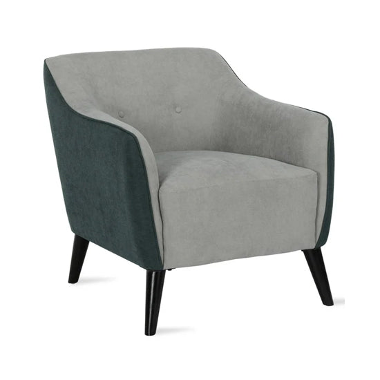 Kayden Chenille Fabric Bedroom Chair In Grey With Wooden Feets