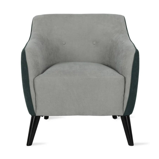 Kayden Chenille Fabric Bedroom Chair In Grey With Wooden Feets