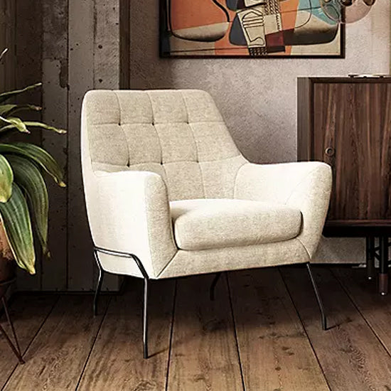 Brayden Chenille Fabric Bedroom Chair In Beige