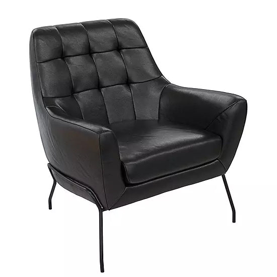 Brayden Faux Leather Bedroom Chair In Black