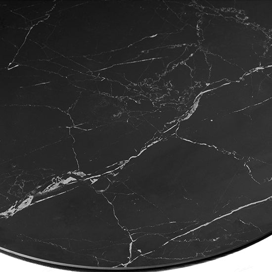 Bianca Oval Sintered Stone Dining Table In Black And Black