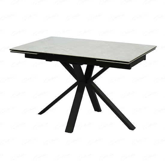 Amari Small Extending Ceramic Dining Table In Grey