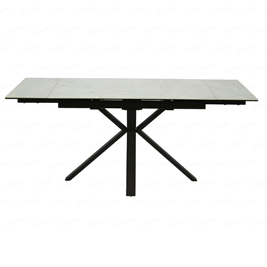 Amari Small Extending Ceramic Dining Table In Grey