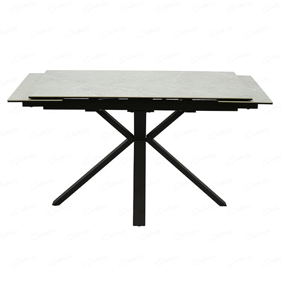 Amari Small Extending Ceramic Dining Table In Grey