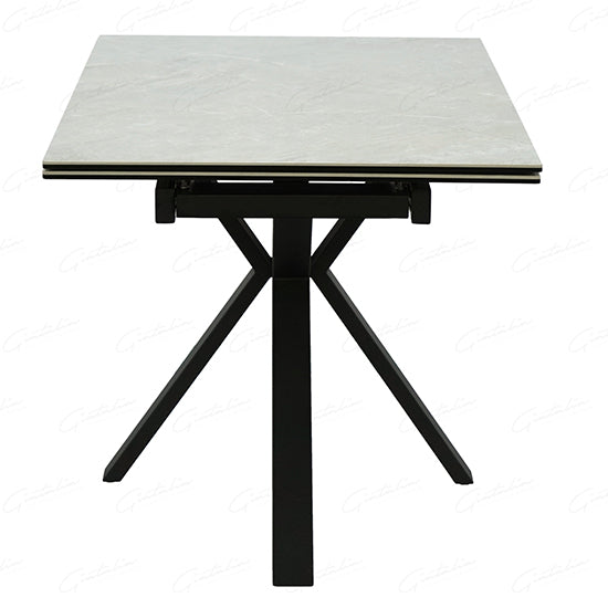 Amari Small Extending Ceramic Dining Table In Grey