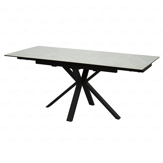 Amari Small Extending Ceramic Dining Table In Grey