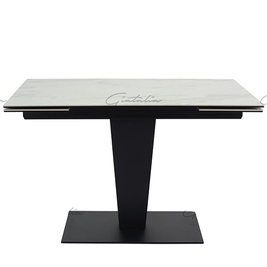 Valentina Extending Ceramic Dining Table In White