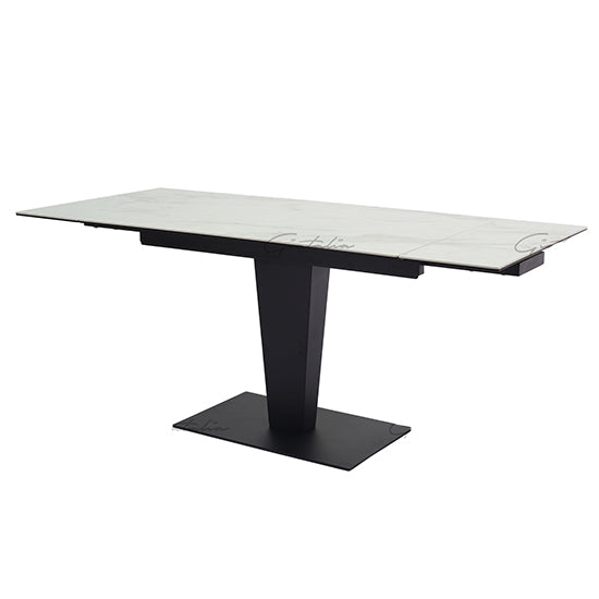 Valentina Extending Ceramic Dining Table In White