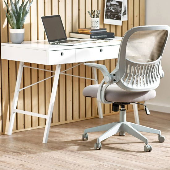 Juno Mesh Fabric Home And Office Chair In Cream