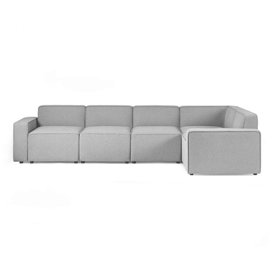 Lago Linen Fabric Combination Corner Sofa In Grey