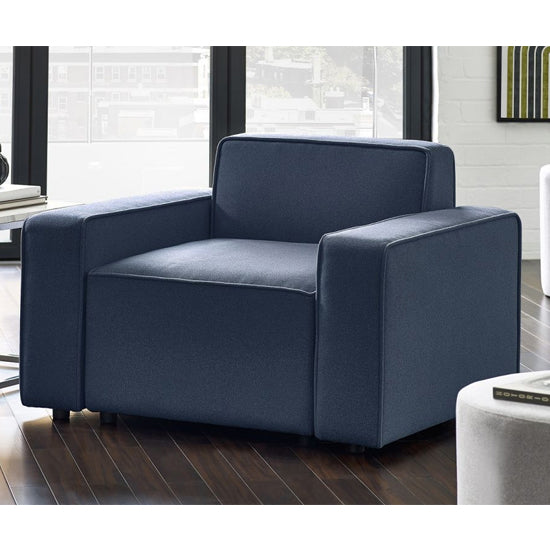 Lago Linen Fabric Combination Corner Sofa In Blue