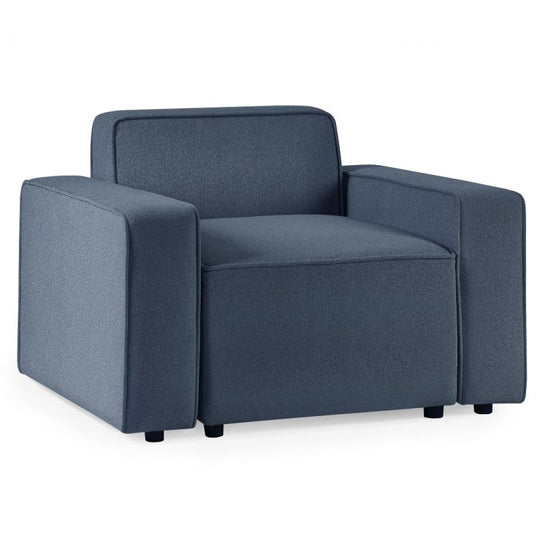 Lago Linen Fabric Combination Corner Sofa In Blue