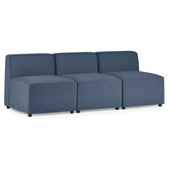 Lago Linen Fabric Combination Corner Sofa In Blue